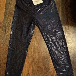ZYIA Shimmer Leggings in Midnight Blue